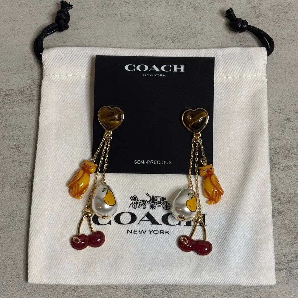 Coach Mixed Charm Statement Earrings - Picture 2 of 9